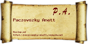 Paczovszky Anett névjegykártya